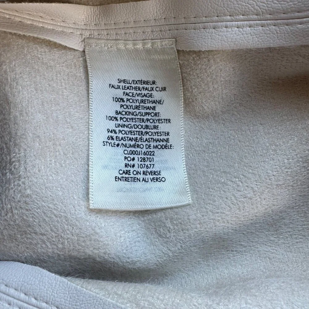 ALICE + OLIVIA Edyth Vegan Leather Top Womens XS Oversized Crop Button Shirt - Picture 8 of 8